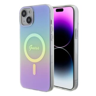 Guess GUHMP15MHITSU MagSafe iPhone 15 Plus / 14 Plus bőr hátlap tok - lila