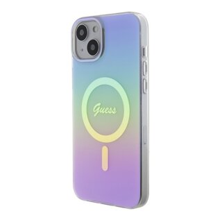 Guess GUHMP15MHITSU MagSafe iPhone 15 Plus / 14 Plus bőr hátlap tok - lila