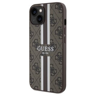 Guess GUHMP15SP4RPSW MagSafe iPhone 13 / 14 / 15 bőr hátlap tok - barna