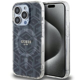 Guess GUHMP15XHGCUSTGK MagSafe iPhone 15 Pro Max kemény hátlap tok - fekete