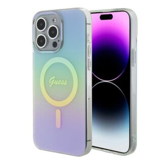 Guess GUHMP15XHITSQ MagSafe iPhone 15 Pro Max bőr hátlap tok - türkiz/kék