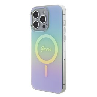 Guess GUHMP15XHITSQ MagSafe iPhone 15 Pro Max bőr hátlap tok - türkiz/kék