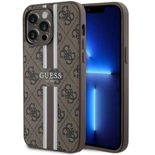 Guess GUHMP15XP4RPSW MagSafe iPhone 15 Pro Max bőr hátlap tok - barna