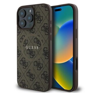 Guess GUHMP16LG4GFRW MagSafe iPhone 16 Pro bőr hátlap tok - barna