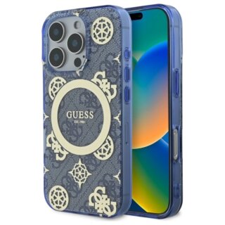 Guess GUHMP16LH4PYEEB MagSafe iPhone 16 Pro kemény hátlap tok - kék