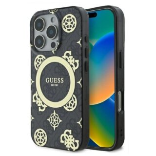 Guess GUHMP16LH4PYEEK MagSafe iPhone 16 Pro kemény hátlap tok - fekete/mintás