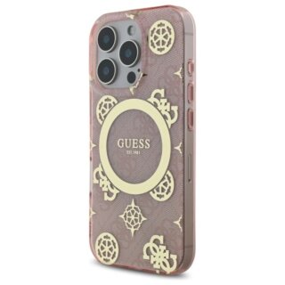 Guess GUHMP16LH4PYEEP MagSafe iPhone 16 Pro kemény hátlap tok - rózsaszín/mintás