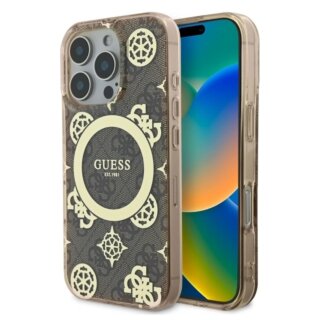 Guess GUHMP16LH4PYEEW MagSafe iPhone 16 Pro kemény hátlap tok - barna