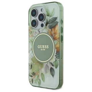 Guess GUHMP16LHFWBDCEN MagSafe iPhone 16 Pro kemény hátlap tok - virágos/zöld