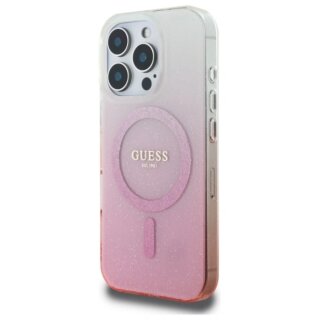 Guess GUHMP16LHGRCELP MagSafe iPhone 16 Pro kemény hátlap tok - rózsaszín/csillámos