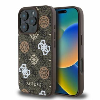 Guess GUHMP16LP4PWPW MagSafe iPhone 16 Pro bőr hátlap tok - barna