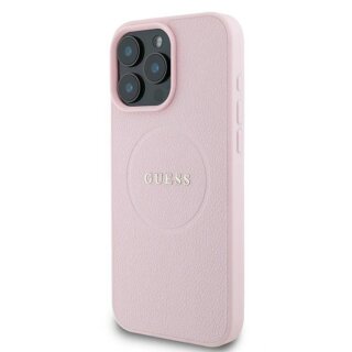 Guess GUHMP16LPGHSMMP MagSafe iPhone 16 Pro bőr hátlap tok - rózsaszín
