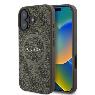 Guess GUHMP16MG4GFRW MagSafe iPhone 16 Plus bőr hátlap tok - barna