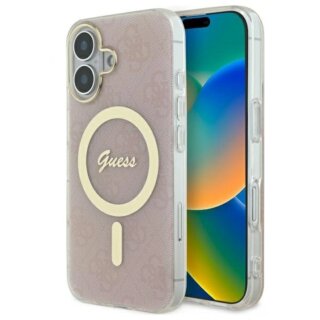 Guess GUHMP16MH4STP MagSafe iPhone 16 Plus kemény hátlap tok - rózsaszín