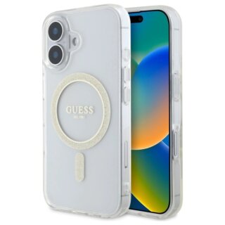 Guess GUHMP16MHFGERET MagSafe iPhone 16 Plus kemény hátlap tok - átlátszó