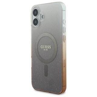 Guess GUHMP16MHGRCELW MagSafe iPhone 16 Plus kemény hátlap tok - barna/csillámos