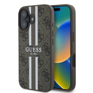 Guess GUHMP16MP4RPSW MagSafe iPhone 16 Plus bőr hátlap tok - barna