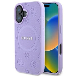 Guess GUHMP16MPSAPSMEU MagSafe iPhone 16 Plus bőr hátlap tok - lila
