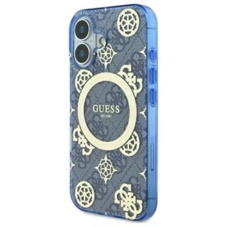 Guess GUHMP16SH4PYEEB MagSafe iPhone 16 kemény hátlap tok - kék/mintás