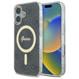 Guess GUHMP16SH4STK MagSafe iPhone 16 kemény hátlap tok - fekete