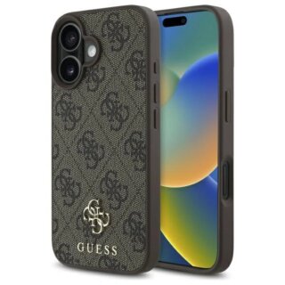Guess GUHMP16SP4SM4MW MagSafe iPhone 16 kemény hátlap tok - barna