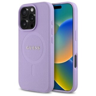 Guess GUHMP16XPSAHMCU MagSafe iPhone 16 Pro Max bőr hátlap tok - lila
