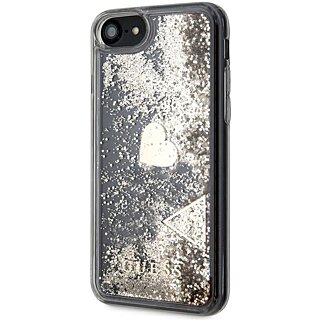 Guess Glitter Charms GUOHCI8GLHFLGO iPhone SE (2022/2020) / 8 / 7 kemény hátlap tok - átlátszó/arany