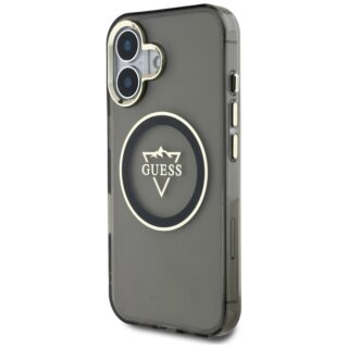 Guess IML Metal Mountain MagSafe iPhone 16 kemény hátlap tok - fekete