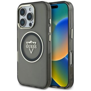 Guess IML Metal Mountain MagSafe iPhone 16 Pro kemény hátlap tok - fekete
