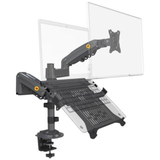 North Bayou H180FP monitorkar + laptoptálca 17"-27" (2 karos, gázrugós)