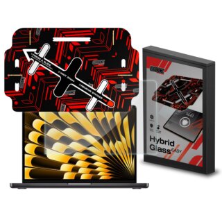 GrizzGlass HybridGlass MacBook Air 13” M4/M3/M2 (2025/2024/2022) hibrid kijelzővédő üvegfólia felhelyező applikátorral