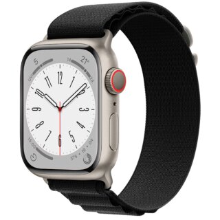 iKi Apple Watch 42mm / 41mm / 40mm Alpesi szövet szíj - fekete