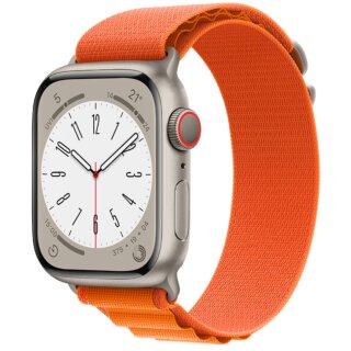 iKi Apple Watch 46mm / 45mm / 44mm / Ultra 49mm Alpesi szövet szíj - narancssárga