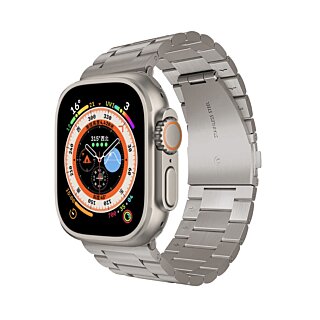 iKi Apple Watch 46mm / 45mm / 44mm / Ultra 49mm fém szíj - titán