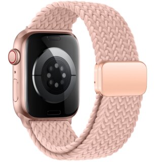 iKi Braided Apple Watch 42mm / 41mm / 40mm / 38mm csatos fonott körpánt szíj - rózsaszín