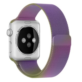 iKi Apple Watch 42mm / 41mm / 40mm milánói fém szíj - rainbow