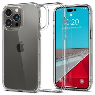 A letisztult átlátszó Spigen Ultra Hybrid iPhone 14 Pro Max kemény hátlap tok a védelmen túlmutatóan divatos megjelenést kölcsönöz a telefonja számára.