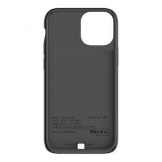iKi Powercase iPhone 13 mini / 12 mini 4700MAH töltős hátlap tok - fekete