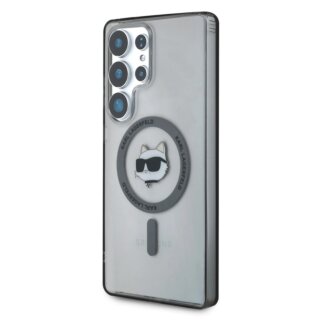 Karl Lagerfeld Button Choupette Head Printed Logo MagSafe Samsung Galaxy S25 Ultra kemény hátlap tok - fekete