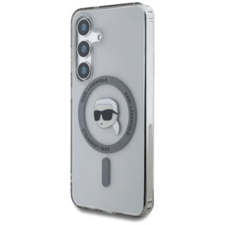 Karl Lagerfeld Button Karl Head Printed MagSafe Samsung Galaxy S25 kemény hátlap tok - fekete