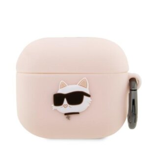 Karl Lagerfeld KLA3RUNCHP AirPods 3 szilikon tok + karabíner - rózsaszín