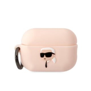 Karl Lagerfeld KLAP2RUNIKP AirPods Pro 2 szilikon tok + karabíner - rózsaszín