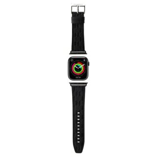 Karl Lagerfeld KLAWMSAKLHPK Apple Watch 42mm / 41mm / 40mm bőr szíj - fekete