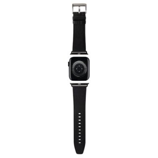 Karl Lagerfeld KLAWMSAKLHPK Apple Watch 42mm / 41mm / 40mm bőr szíj - fekete
