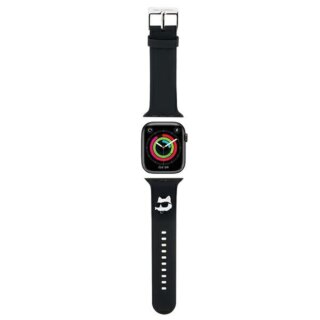 Karl Lagerfeld KLAWMSLCNK Apple Watch 42mm / 41mm / 40mm szilikon szíj - fekete