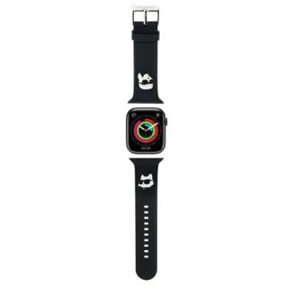 Karl Lagerfeld KLAWMSLKCNK Apple Watch 42mm / 41mm / 40mm szilikon szíj - fekete
