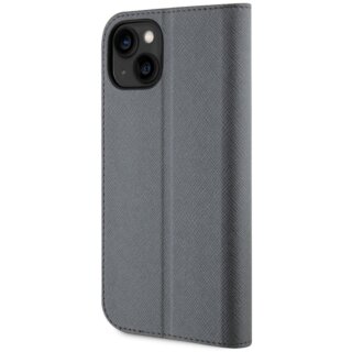 Karl Lagerfeld KLBKP14SSANKCPG iPhone 14 kinyitható bőr hátlap tok - ezüst