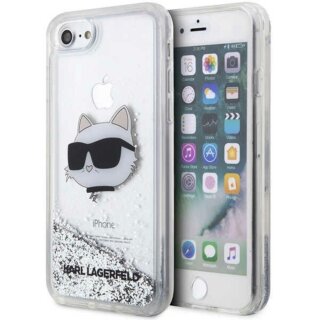 Karl Lagerfeld KLHCI8LNCHCS iPhone SE (2022/2020) / 8 / 7 kemény hátlap tok - ezüst/csillámos