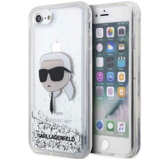 Karl Lagerfeld KLHCI8LNKHCH iPhone SE (2022/2020) / 8 / 7 kemény hátlap tok - ezüst/csillámos