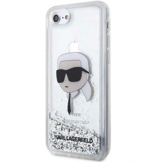 Karl Lagerfeld KLHCI8LNKHCH iPhone SE (2022/2020) / 8 / 7 kemény hátlap tok - ezüst/csillámos
